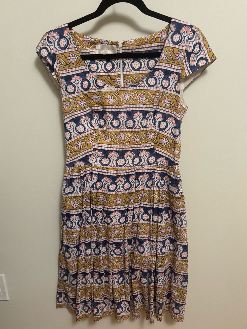Anthropologie Cap-Sleeve Printed Dress